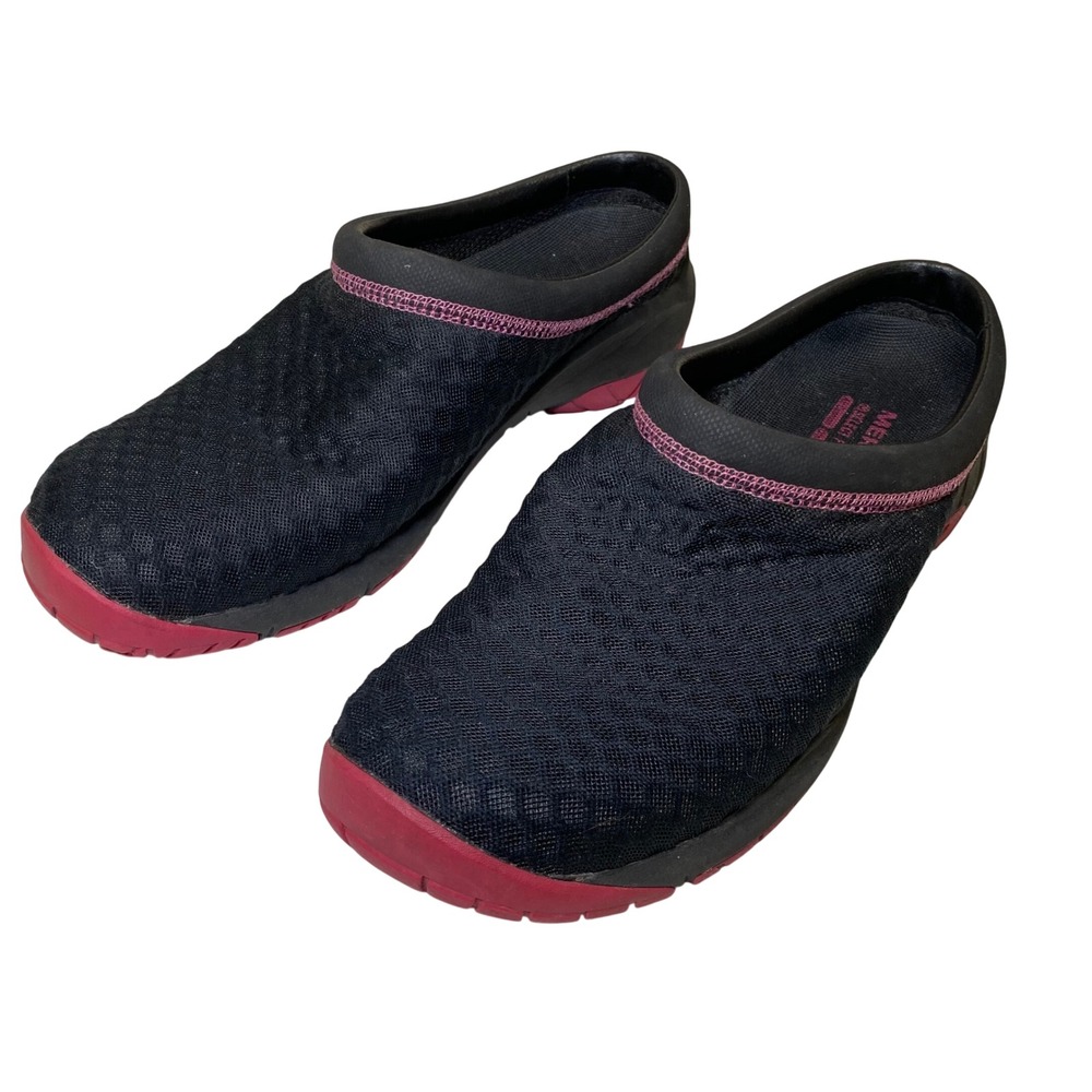 Merrell Encore Breeze Womens 10 Black Pink Slip On Comfort Clogs Walking Shoes